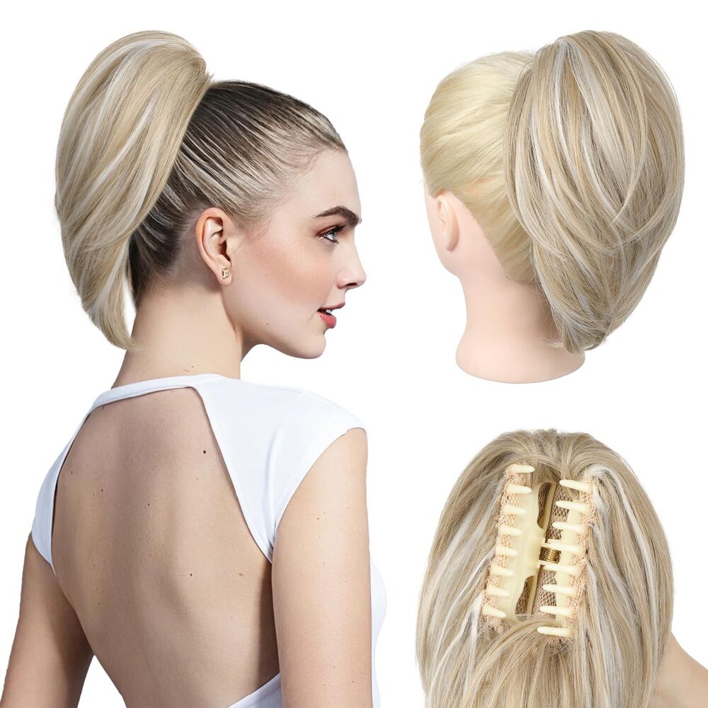 10" Short Claw Clip In Ponytail Hair Extensions, 18C-184H008
